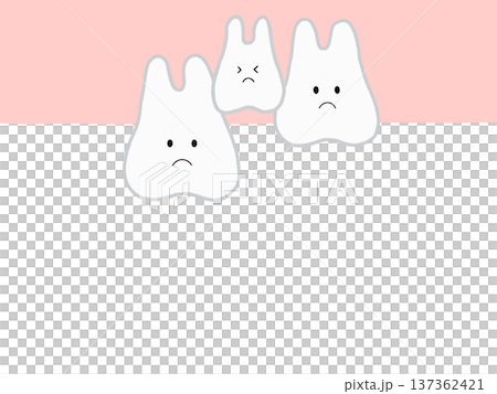 Illustration showing the state of teeth alignment due to tooth replacement 137362421