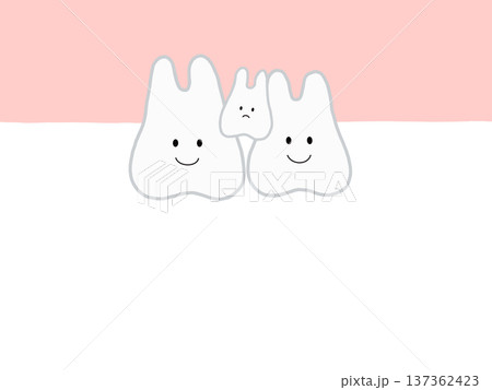 歯並びの乱れを表した歯のイラスト 歯並びの乱れを表した歯のイラスト 137362423