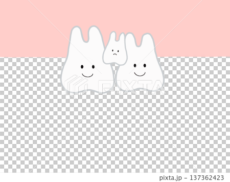 歯並びの乱れを表した歯のイラスト 歯並びの乱れを表した歯のイラスト 137362423