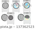 ドラム式洗濯機5種　版画　	 137362523