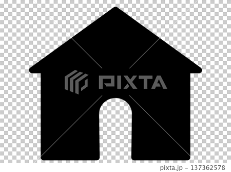 房地產和房屋，網頁設計中的房屋按鈕，簡單的房屋輪廓圖標 137362578