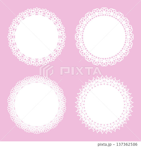 レースのコースター　飾り枠　フレーム 137362586