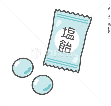 塩飴・塩分チャージキャンディのイラスト（熱中症・暑さ対策グッズ） 137362632