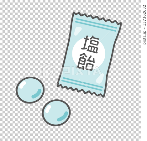 塩飴・塩分チャージキャンディのイラスト（熱中症・暑さ対策グッズ） 137362632