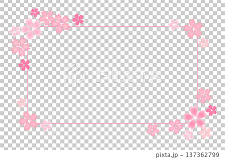 Spring pink cherry blossom decorative frame 3 Spring pink cherry blossom decorative frame 3 137362799