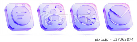 3d glass hologram mobile app icon set - planner calendar, default silhouette avatar profile picture, photo gallery, email. Iridescent transparent square button for user interface. 3D illustration 3d glass hologram mobile app icon set - planner calendar, default silhouette avatar profile picture, photo gallery, email. Iridescent transparent square button for user interface. 3D illustration 137362874