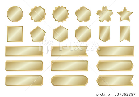 シンプルな金のフレームセット 137362887