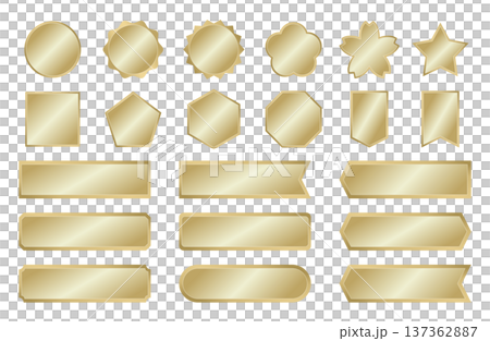 シンプルな金のフレームセット 137362887