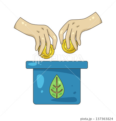 Illustration of donation box Illustration of donation box 137363824