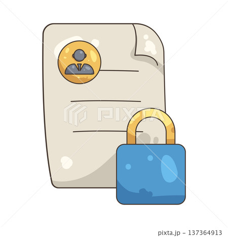 Illustration of locked resume Illustration of locked resume 137364913
