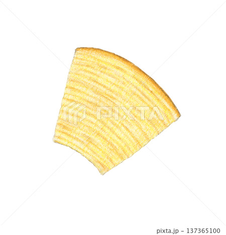 上から見たカットバウムクーヘン　水彩色鉛筆イラスト 137365100