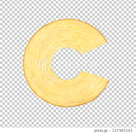 上から見たバウムクーヘン　水彩色鉛筆イラスト 137365101