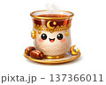 Adorable cartoon tea cup with dates for Ramadan celebration 137366011
