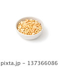 シリアルボウル 3Dアイコン 白背景 ミニマル 朝食フード素材 137366086