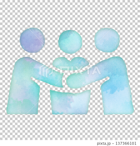 團隊、合作、同事、商業、象形圖、水彩風格、設計圖標、友善、生態、纖細 137366101