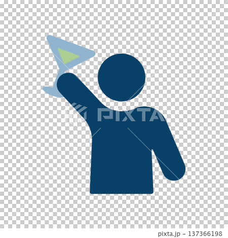 派對上舉杯祝酒的人的圖標 派對上舉杯祝酒的人的圖標 137366198