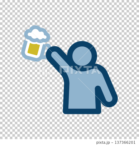 A simple person icon toasting with beer 137366201