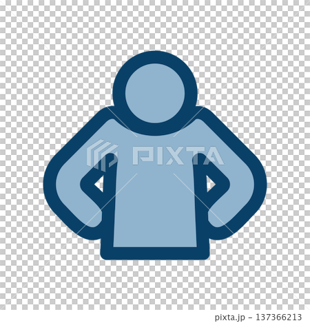 Bust-up icon of a person with hands on hips and chest out Bust-up icon of a person with hands on hips and chest out 137366213