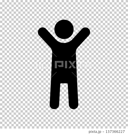 一個舉起雙手歡呼的人的圖標 137366227