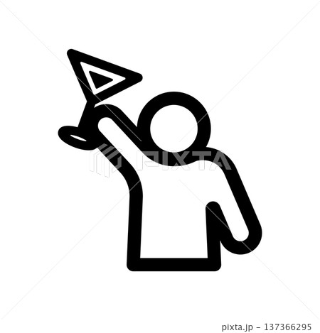 パーティーで乾杯する人物のアイコン 137366295