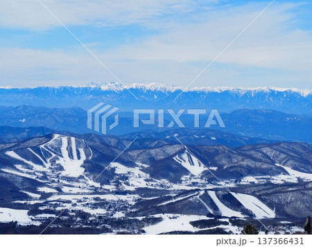 根子岳から見る雪の山並み（20260220112750） 137366431