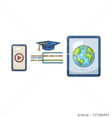 Illustration of Online education 137366465