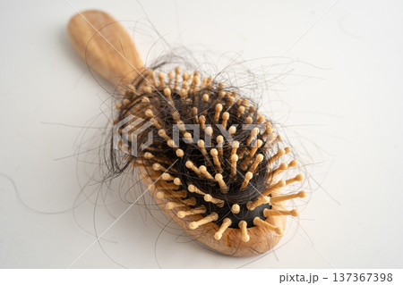 Hair loss fall with comb bush serious problem health, beauty and cosmetic. Hair loss fall with comb bush serious problem health, beauty and cosmetic. 137367398