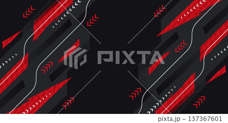 Modern Black and Red Abstract Background with Sharp Brush Strokes, Arrows and Lines. Grunge and Futuristic Sport Banner or Poster Design Modern Black and Red Abstract Background with Sharp Brush Strokes, Arrows and Lines. Grunge and Futuristic Sport Banner or Poster Design 137367601