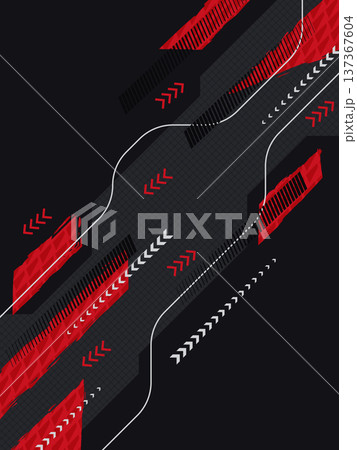 Modern and Grunge Abstract Background with Red Brush Strokes, Arrows and White Lines. Poster or Banner Design for Esports or Sports Events Modern and Grunge Abstract Background with Red Brush Strokes, Arrows and White Lines. Poster or Banner Design for Esports or Sports Events 137367604