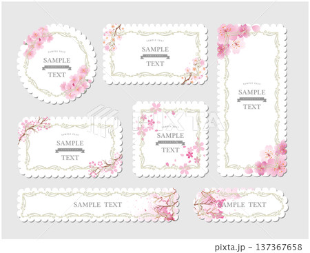 春の桜フレーム枠セット 春の桜フレーム枠セット 137367658