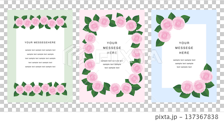 Spring retro flower message card, floral frame, poster vector illustration arranged on a white background 137367838