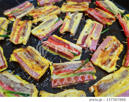 Korean food modeum jeon, Assorted Pancakes . Korea Traditional Festival foods. Korean food modeum jeon, Assorted Pancakes . Korea Traditional Festival foods. 137367866
