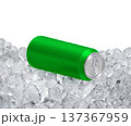 Can of cold beverage, ice cubea of juicy. Summer refreshing drink 137367959