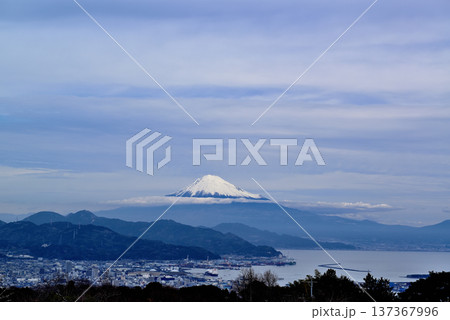 静岡県 日本平夢テラスから冠雪の富士山 137367996