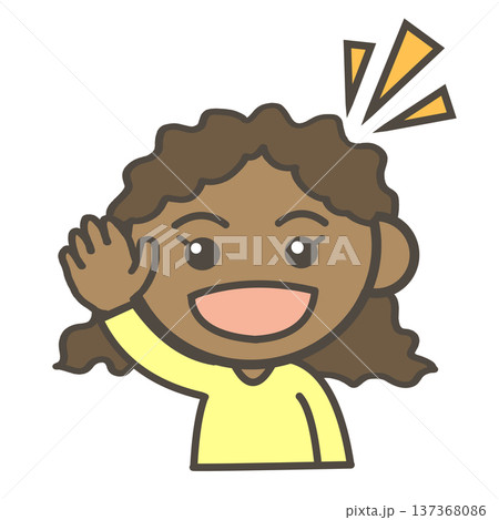 挨拶をする黒人の女の子 137368086