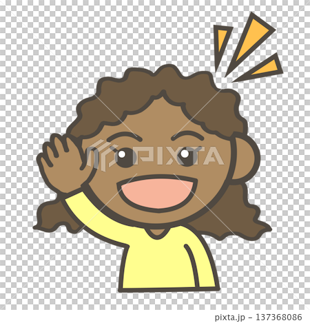 Black girl saying hello Black girl saying hello 137368086