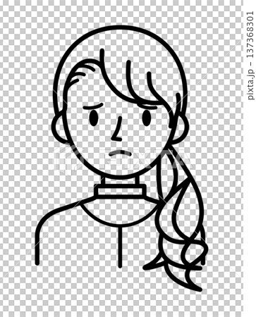 Vector illustration material: troubled or worried young woman icon Vector illustration material: troubled or worried young woman icon 137368301