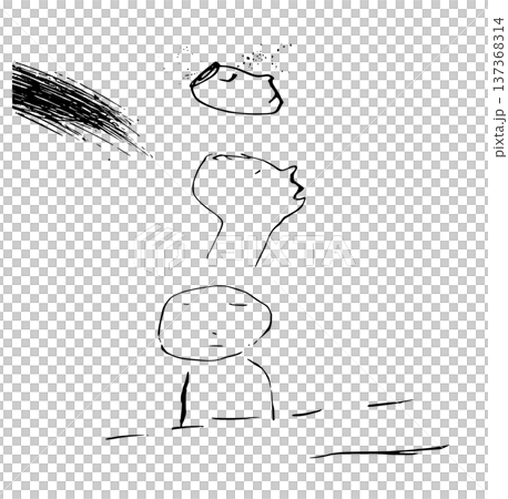 【背景透過】目を閉じて何かを感じている3人の人物の顔 【背景透過】目を閉じて何かを感じている3人の人物の顔 137368314