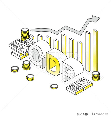 GDP（国内総生産）を表すビジネスイラスト 137368646