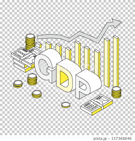 商業插圖展示了國內生產總值（GDP） 137368646