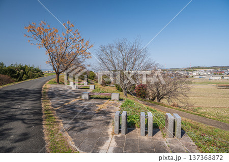 木津川右岸堤防上の公園 桜づつみ富野緑地 京都府城陽市 木津川右岸堤防上の公園 桜づつみ富野緑地 京都府城陽市 137368872