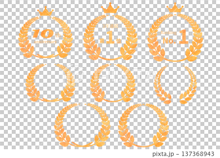 月桂冠 周年記念 アニバーサリーエンブレムイラストセット 137368943