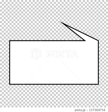 シンプルな横長四角の吹き出しのイラスト 137369738
