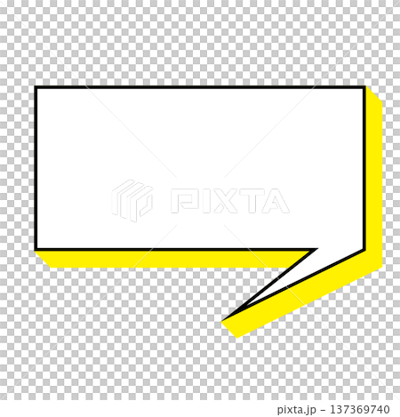 シンプルな横長四角の吹き出しのイラスト シンプルな横長四角の吹き出しのイラスト 137369740