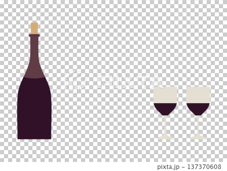 Wine bottle and glass layout illustration... - Stock Illustration ...
