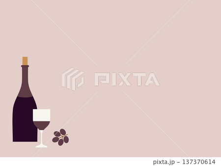 ワインとグラスの背景イラスト 137370614