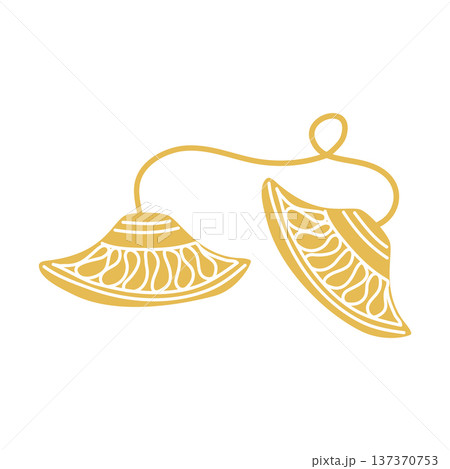 Traditional Indian Manjira music instrument in desi style. Hand drawn vector illustration isolated. Holiday and festival design, for oriental magazines, maps greeting cards, Holi Diwali clip arts. Traditional Indian Manjira music instrument in desi style. Hand drawn vector illustration isolated. Holiday and festival design, for oriental magazines, maps greeting cards, Holi Diwali clip arts. 137370753