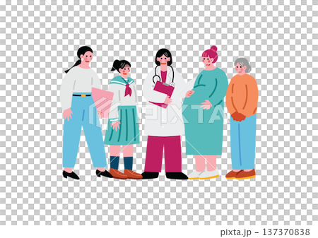 婦產科醫師和女病患的插圖 137370838