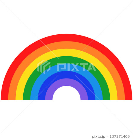 アーチを描いて元気を呼び起こす明るい七色の太い虹 137371409