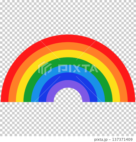 アーチを描いて元気を呼び起こす明るい七色の太い虹 137371409